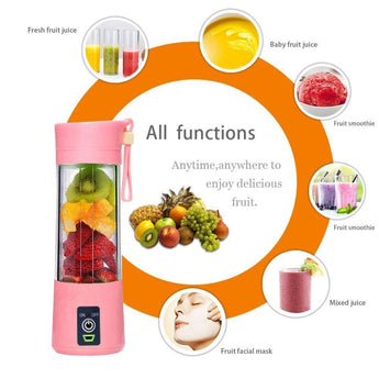 WXB USB Charging 6 Blades 380ml Portable Juicer Juice Smothie Maker Smoothie Blender Extractor Batidora Be Machine Mixer