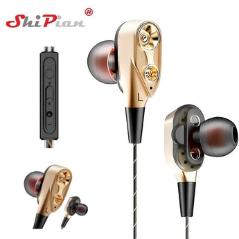 Double Unit Drive Bas In-Ear Oortelefoon vir Samsung Galaxy A3 A5 A7 2017 2016 Stereo Foon Headset Musiek Oortelefoon Fone De Ouvido 