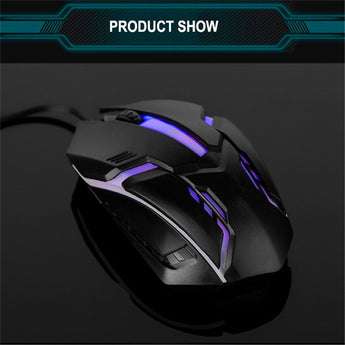 Anmck Wired Gaming Mouse For Computer USB Gamer Mice RGB Light 1600 DPI Professional Wired Game Mause For Laptop Notebook