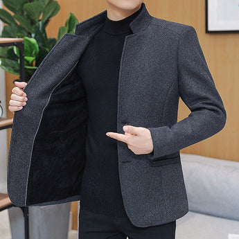 Slim wool coat for men fashion youth stand collar wool coat for men 2019 winter new