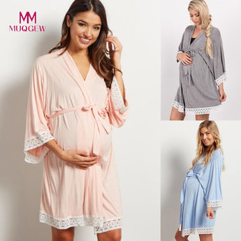 Moms Fashion Pregnancy Maternity Clothes Maternity Tops Women Maternity Dress Nursing Nightgown Breastfeeding Lace Sleepwear