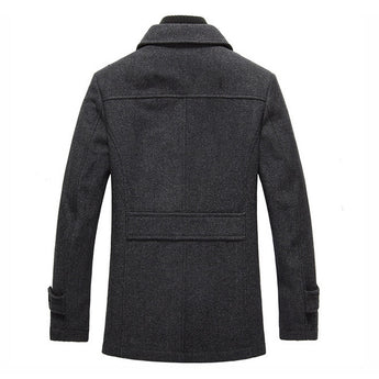 Winter quilted wool jackets for men coats removable lining mix button thick jacket