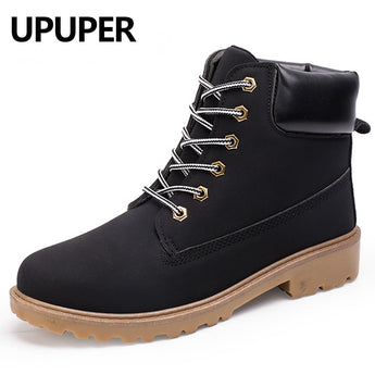 UPUPER Spring Autumn And Winter Men's Tooling Boots Faux Suede Leather Snow Boots Men Ankle Boots Cheap Plus Size 36-46