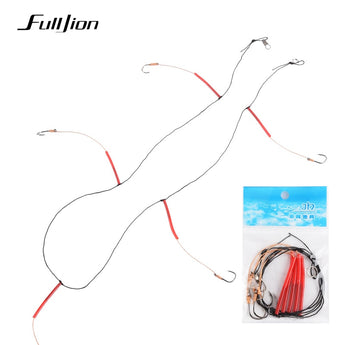 Fulljion Fishhooks Stainless Steel Rigs Swivel Fishing Tackle Lures Pesca Baits Single Combination String Hook With 5 Small Hook