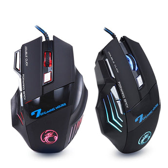 Professional gaming mouse with cable 7 buttons 5500 DPI LED Optical USB for computer X7 Silent