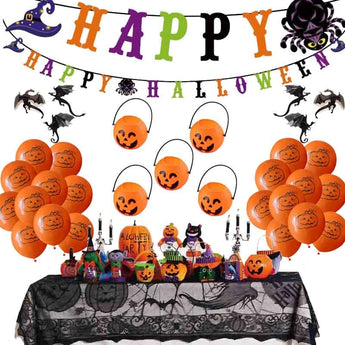 Home Decor Halloween Pumpkin Paper Balloons Paper Garland Bat Cake Toppers Fireplace Scarf Halloween Party Supplies 2,019