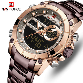 NAVIFORCE Top Brand Men Watches Fashion Bussiness Quartz Watch Mens Military Chronograph Wristwatch Clock Relogio Masculino 9163