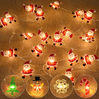 2M 20LED Kersvader Sneeuvlok LED Ligstring Kersversiering Vir Huis Kersboom Ornament 2022 Navidad Kindergeskenk Nuwejaar