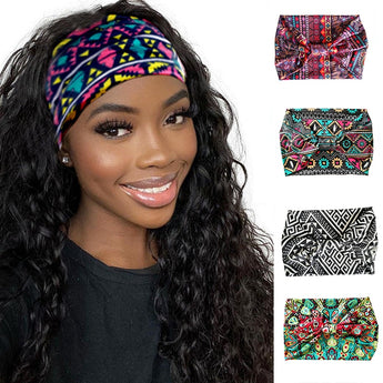 Joga Tulband Knoop Headwrap Sport Elastiese joga Haarband Mode Katoen Stof Breë kopband Vir Vroue Haarbykomstighede