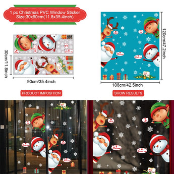 Christmas Wall Window Stickers Marry Christmas Decoration For Home 2022 Christmas Ornaments Xmas Navidad Gift New Year 2023