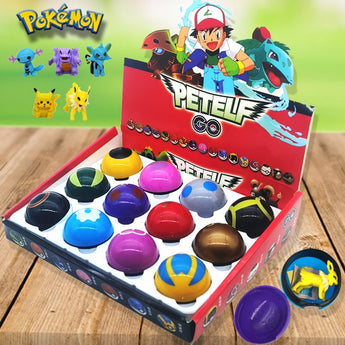 HOT 12Pcs/Set Pikachu Pokemon go Figures Model Toys Pocket Monster Pet Elf Anime Pokemon Poke Ball for Kids Christmas Gifts