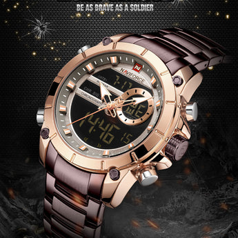 Horlosies Quartz Mans Militêre Chronograaf Polshorlosie 9163 NAVIFORCE 