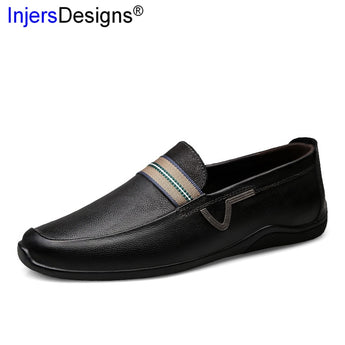 Nueva llegada suave casuales de los hombres zapatos-luz holgazanes perezosos zapatos de barco de cuero genuino de moda de los hombres zapatos de conducción zapatos gran tamaño 36-47