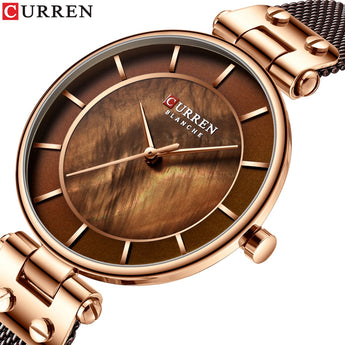 Relojes de mujer CURREN reloj de pulsera de lujo reloj femenino para mujer Milanese acero señora Rosa oro cuarzo señoras reloj 2019 (6)