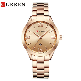 Reloj de oro CURREN relojes de mujer de acero 9007 relojes de pulsera de mujer reloj de mujer