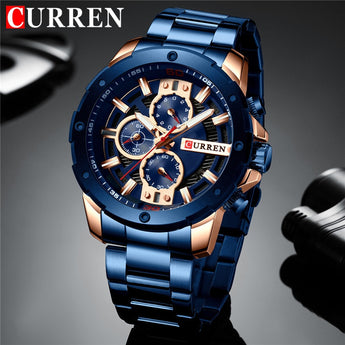 Reloj de pulsera CURREN vir hombre en prueba de agua cronógrafo militar ejército Acero inoxidable reloj masculino marca superior de lujo Hombre Deporte relojes 8336