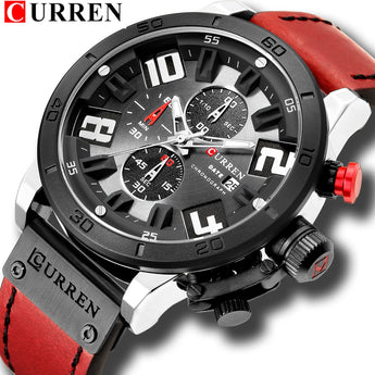 Reloj de pulsera deportivo CURREN para hombre, reloj de cuarzo analógico resistente al agua, reloj para hombre, reloj de cuero, Wach erkek kol saati