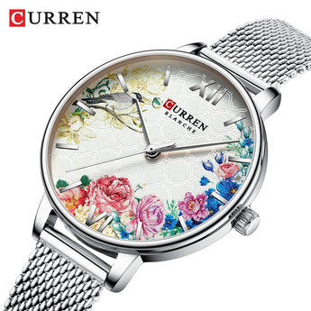 CURREN Luxury Bracelet Watch Relogio Feminino for Women Steel Lady Rose Gold Quartz Ladies Watch