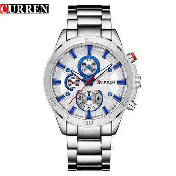 Relojes para hombre, marca Curren, reloj de cuarzo de acero negro dorado de lujo para hombre, relojes de pulsera de negocios informales de moda, reloj Masculino 8275