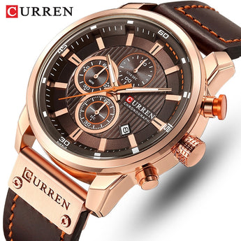 CURREN Brand Watch Men Leather Sports Watches Men&#39;s Army Military Quartz Wristwatch Chronograph Male Clock Relogio Masculino