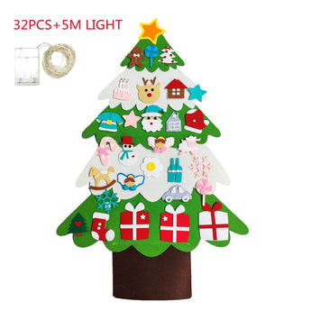 DIY Felt Christmas Tree Christmas Decoration for Home Navidad 2022 New Year Christmas Ornaments Santa Claus Xmas Kids Gifts