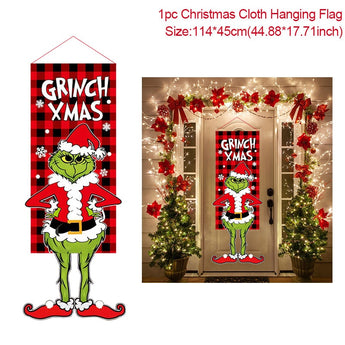 Merry Christmas Porch Door Banner Hanging Ornament Christmas Decoration For Home Xmas Navidad 2022 Happy New Year 2023