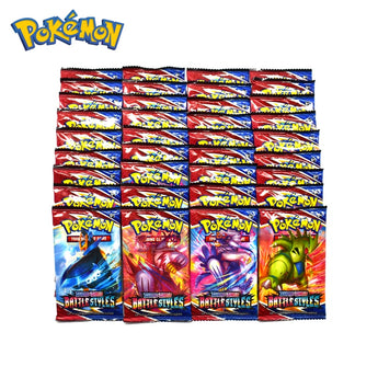 9PCS/1Bag Pokemon Cards Anime Sword &amp; Non Repeat English Cards Game Battle Carte Trading Pikachu Mewtwo Children Pokemon card To