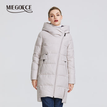 MIEGOFCE 2022 Winter Collection Women&#39;s Warm Jacket Made With Real Bio Parka Women Windproof Stand-Up Collar With Hood Coat