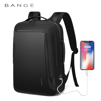 Bange 15.6 inch Laptop Backpack For Men Water Repellent Functional Rucksack with USB Charging Port Travel Backpacks Male