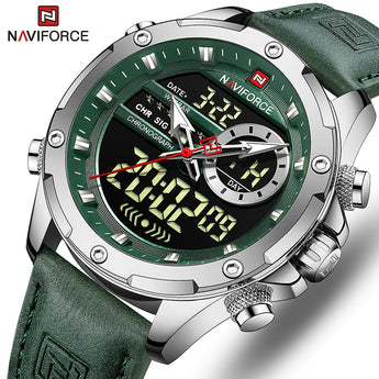 New NAVIFORCE Watches Men Luxury Brand Military Sport Men’s Wrist Watch Chronograph Quartz Waterproof Watch Leather Male Clock