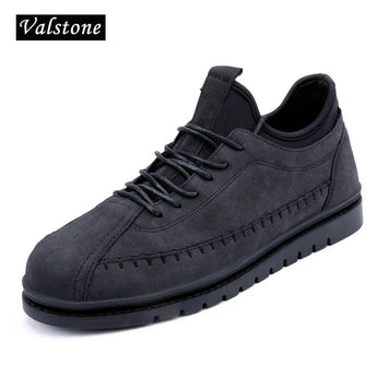 Valstone 2018 zapatillas de deporte de moda súper calientes para hombre, zapatos de cuero para hombre, con cordones para primavera y otoño, pisos para hombres, Tallas grandes 46