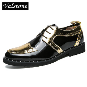 Valstone Casual zapatos de cuero de los hombres 2018 superestrella Zapatos Hombre zapatillas deporte de cuero de oro de calidad mocasines de los hombres grandes tamaños 48