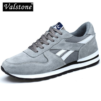 Zapatillas de cuero genuino Valstone vir Hombre Zapatos casuales de primavera zapatos transpirables vir caminar al aire libre suela de goma de peso ligero gris azul