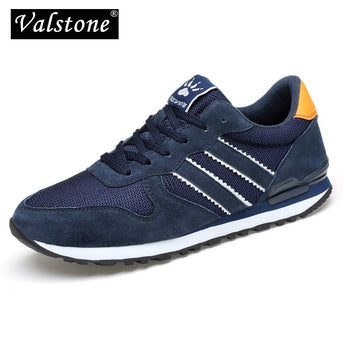 Zapatillas de deporte de Primavera de Valstone para hombre de malla de aire y cuero genuino zapatos casuales transpirables antideslizantes zapatos para caminar al aire libre Luz peso homme