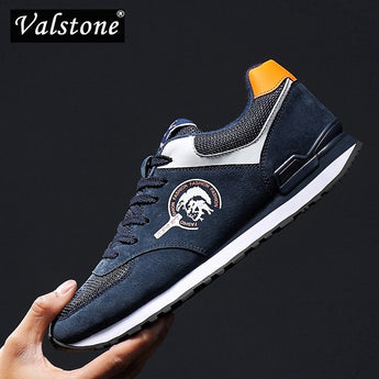 Zapatillas de deporte de cuero genuino de Valstone para hombre, zapatillas transpirables, zapatos para caminar al aire libre, zapatos ligeros de primavera y verano