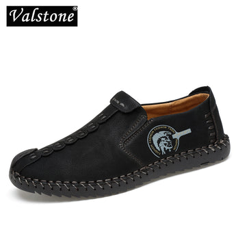 Zapatillas de hombre de microfibra de moda valstone zapatos de verano de hombre mocasines deslizantes casuales transpirables zapatos negros hechos a mano