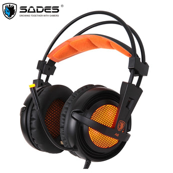 SADES A6 PASS 7.1 GAME HOOFFOONS USB STEREO KLANK VIR MET MIKROFOON LED LIGTE VIR PC GAMER