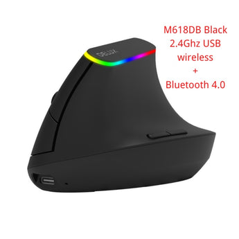 Delux M618D Ergonomic Vertical Mouse rechargeable Wireless 2.4GHz Gaming Mouse RGB 1600 DPI Vertical Mice For PC Laptop