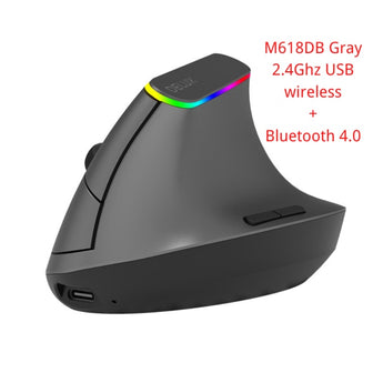 Delux M618D Ergonomic Vertical Mouse rechargeable Wireless 2.4GHz Gaming Mouse RGB 1600 DPI Vertical Mice For PC Laptop