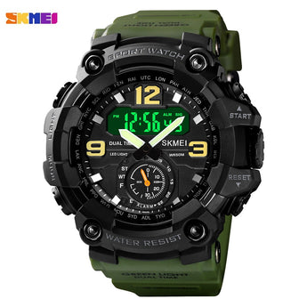 Reloj SKMEI LED Digital Hombres Relojes deportivos Cronómetro militar Calendario 50m van pulsera ondeurdringbaar 1637