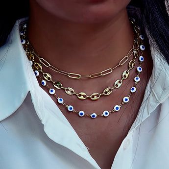 Unisex Fashion Gold Color Choker Necklace Women Chain