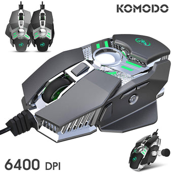 Wired Gaming Mouse Aluminum Computer RGB Ergonomic 7 Buttons 6400 DPI LED Silent Gaming Mouse for PC